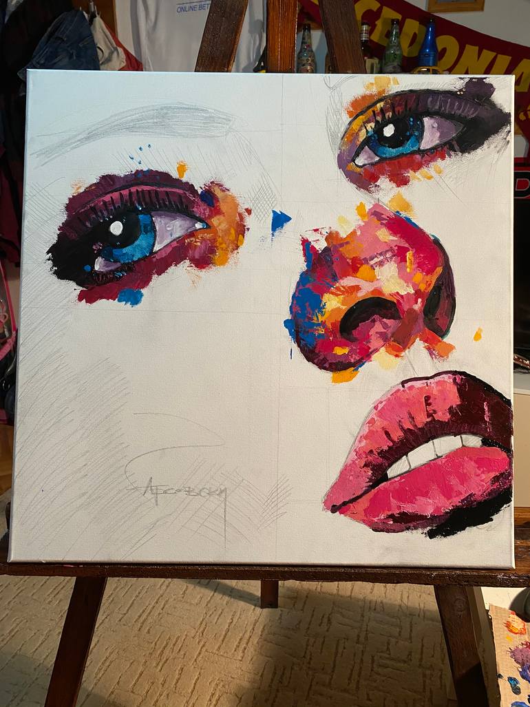 Original Abstract Women Painting by Filip Arsovski