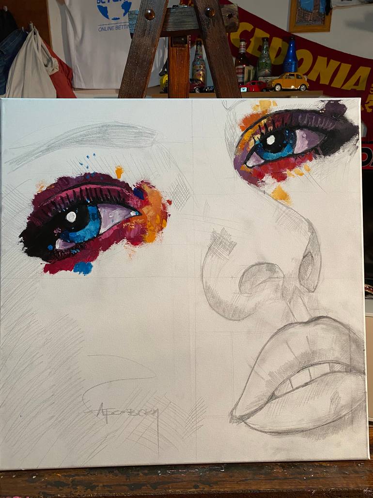 Original Abstract Women Painting by Filip Arsovski
