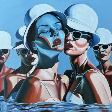 Original Contemporary Beach Paintings by Oksana Huliaieva