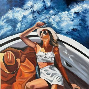 Original Contemporary Beach Paintings by Oksana Huliaieva