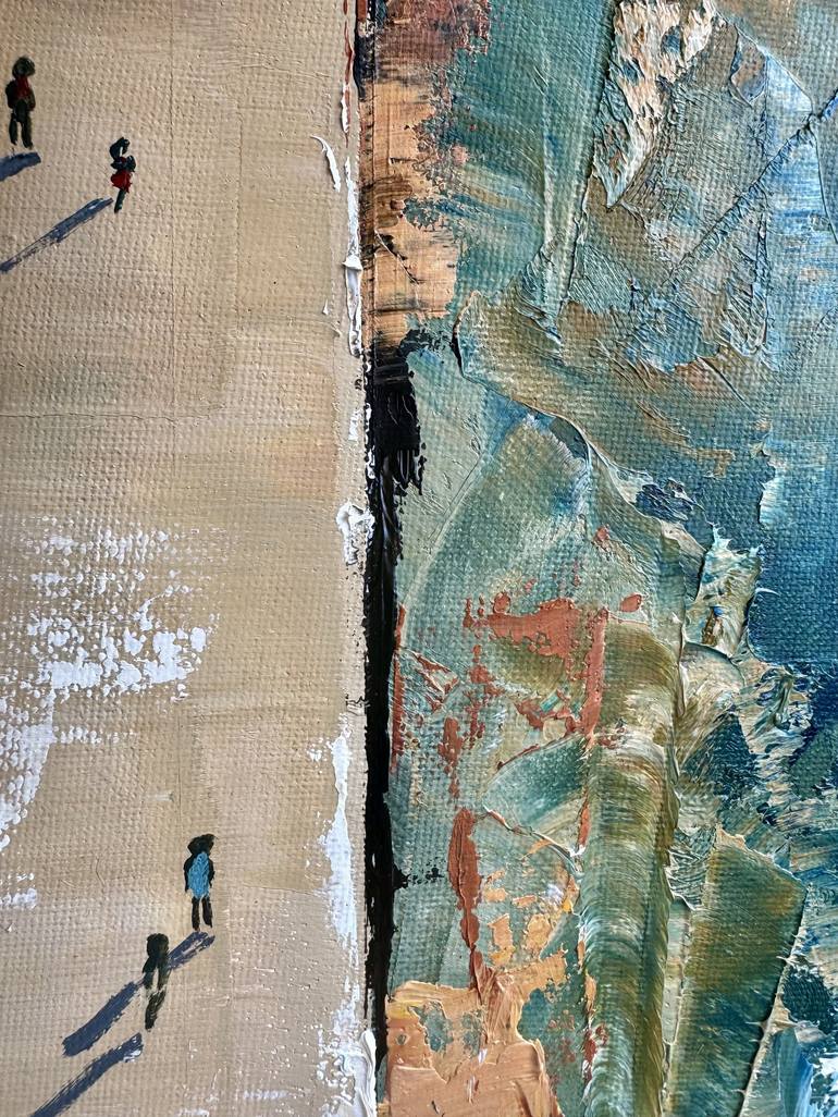 Original Abstract Beach Painting by Oksana Huliaieva