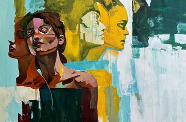 Original Abstract Expressionism Geometric Paintings by Oksana Huliaieva