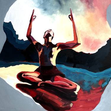 Original Figurative Outer Space Paintings by Oksana Huliaieva