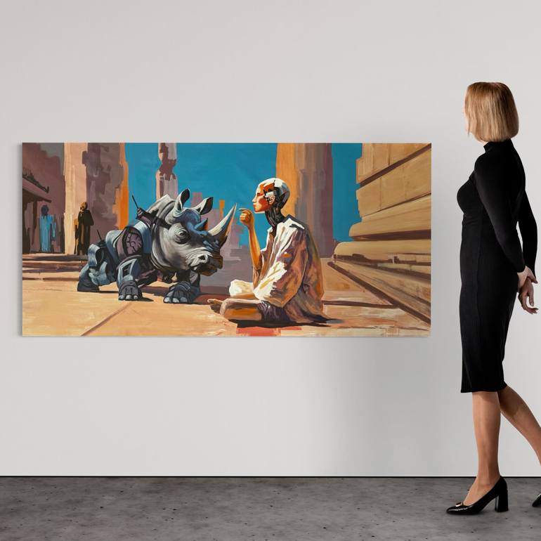 Original Surrealism Science/Technology Painting by Kseniya Rai