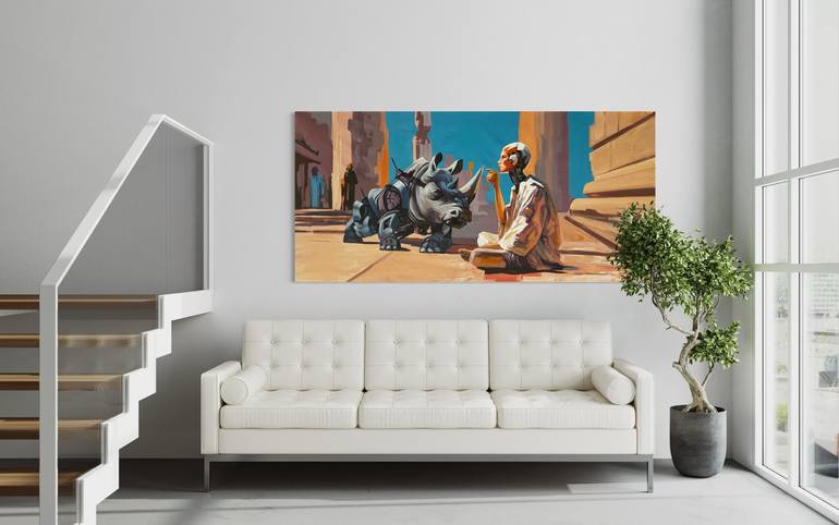 Original Surrealism Science/Technology Painting by Kseniya Rai