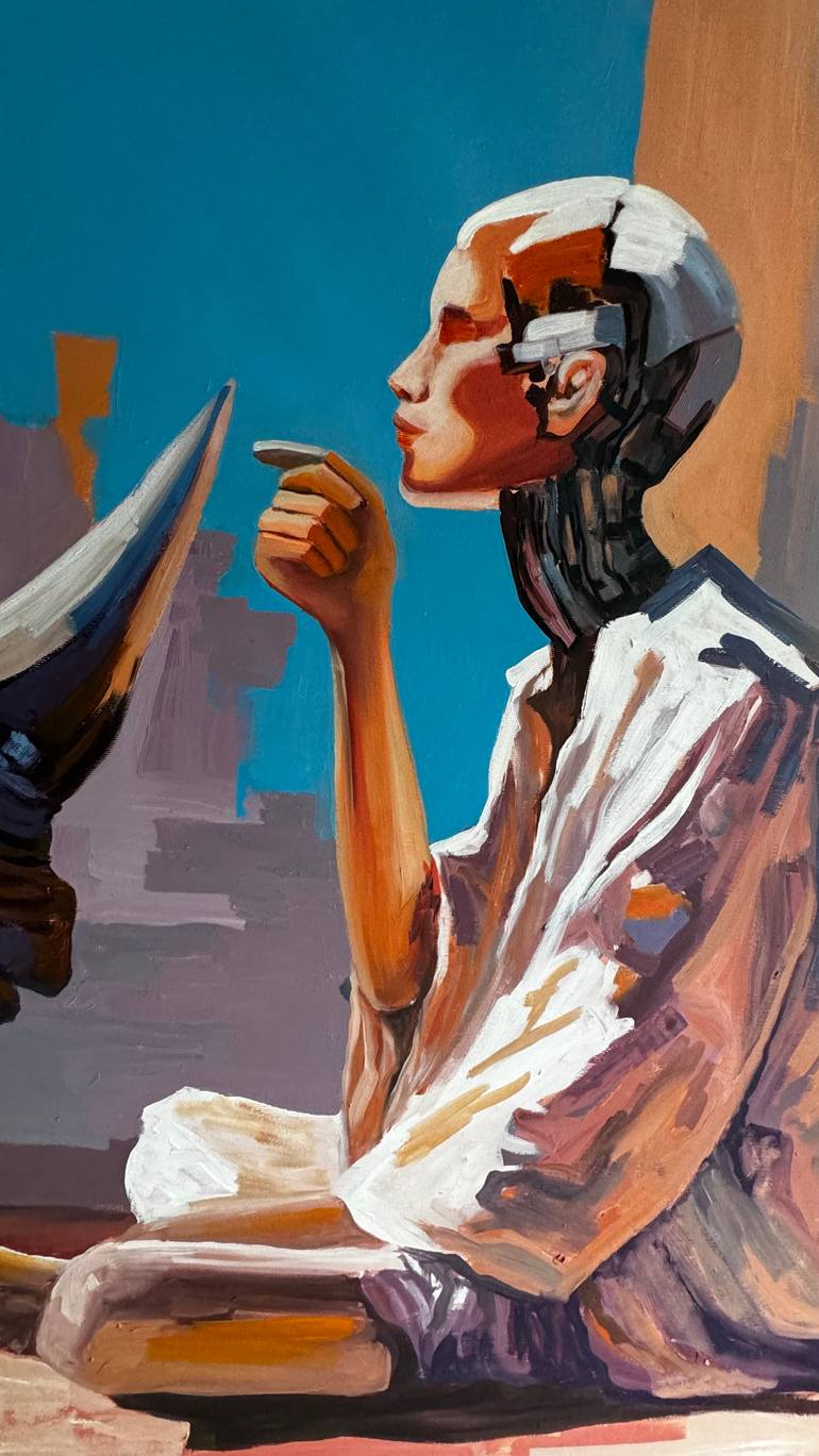 Original Surrealism Science/Technology Painting by Kseniya Rai