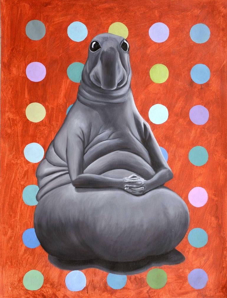 Waiting for miracle, Homunculus loxodontus, zhdun Painting by Kseniya Rai