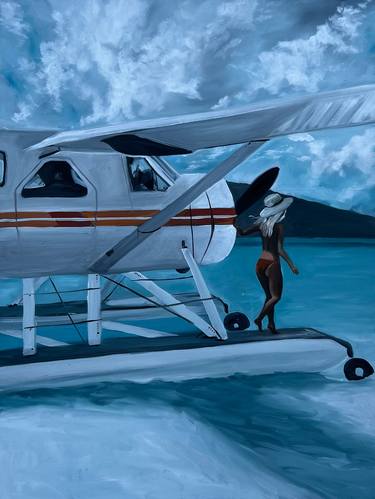 Print of Realism Airplane Paintings by Kseniya Rai