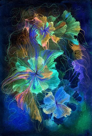 Print of Abstract Expressionism Floral Digital by RINA GARON