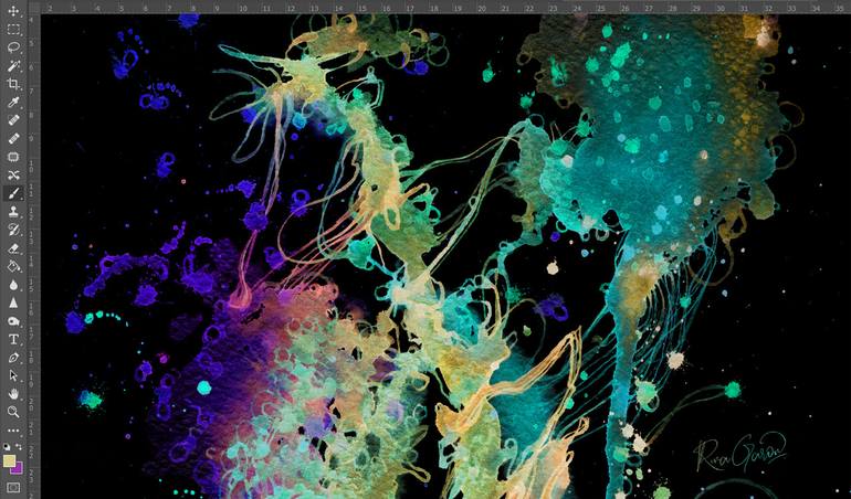 Original Abstract Expressionism Abstract Digital by Rina Garon