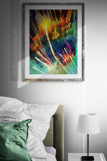 "Symphony of Candlelight #1. Nocturno" (Size 2) Mixed media. Watercolour & Digital art. Giclée Fine Art Print - Limited Edition 25 Artwork thumb