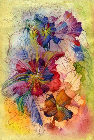 Print of Abstract Floral Paintings by RINA GARON