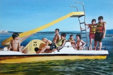 Original Figurative Boat Paintings by Arturo Hernández Diez