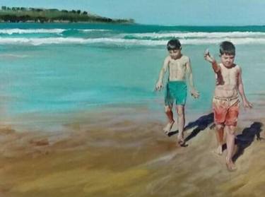 Original Realism Beach Paintings by Arturo Hernández Diez