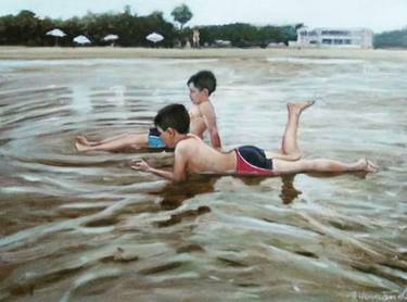 Original Realism Children Paintings by Arturo Hernández Diez