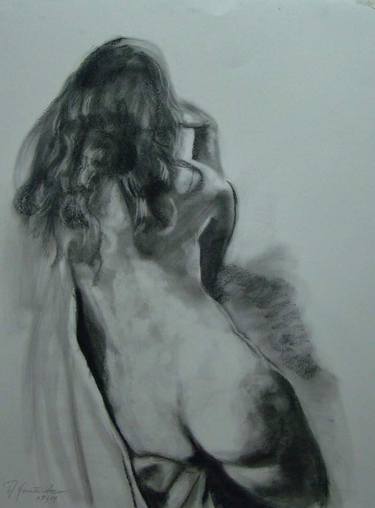 Original Realism Nude Drawings by Arturo Hernández Diez