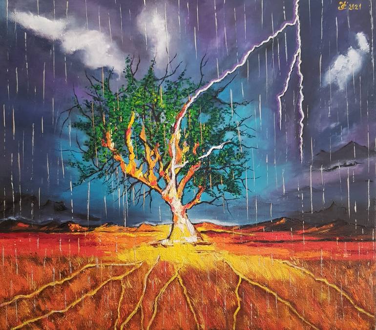 Thunderstorm Painting by Irina Ciobanu | Saatchi Art