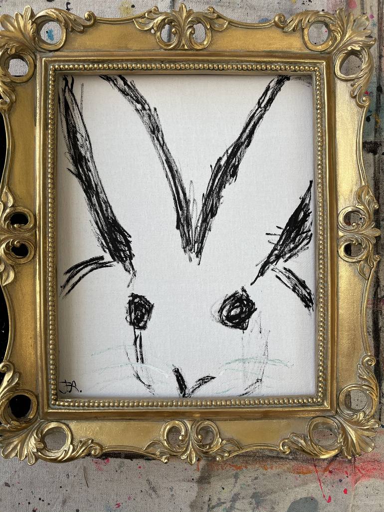 Neo Expressionism Grit and Whimsy Bunny Painting by Jennifer Ashley ...