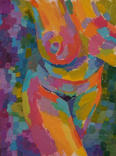 Print of Abstract Expressionism Nude Paintings by yara chaalan