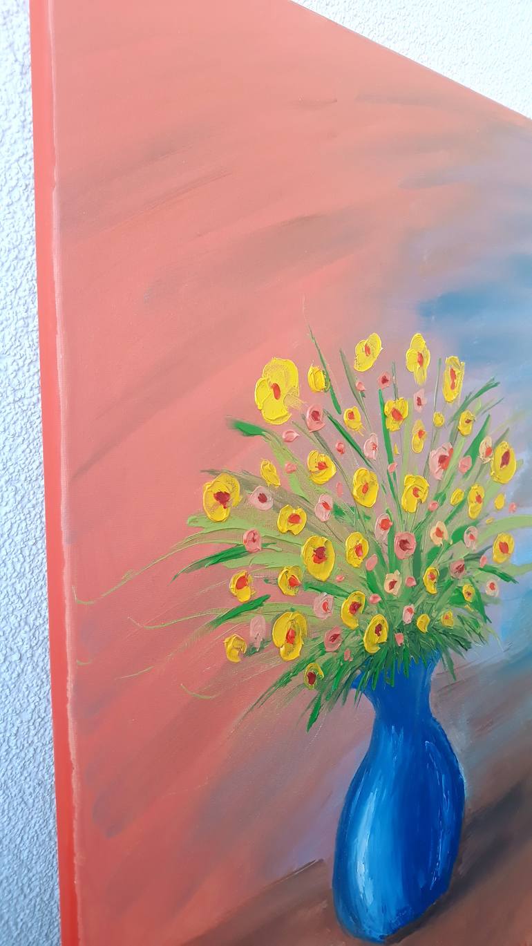 Original Abstract Expressionism Floral Painting by Sergii Chernomorets