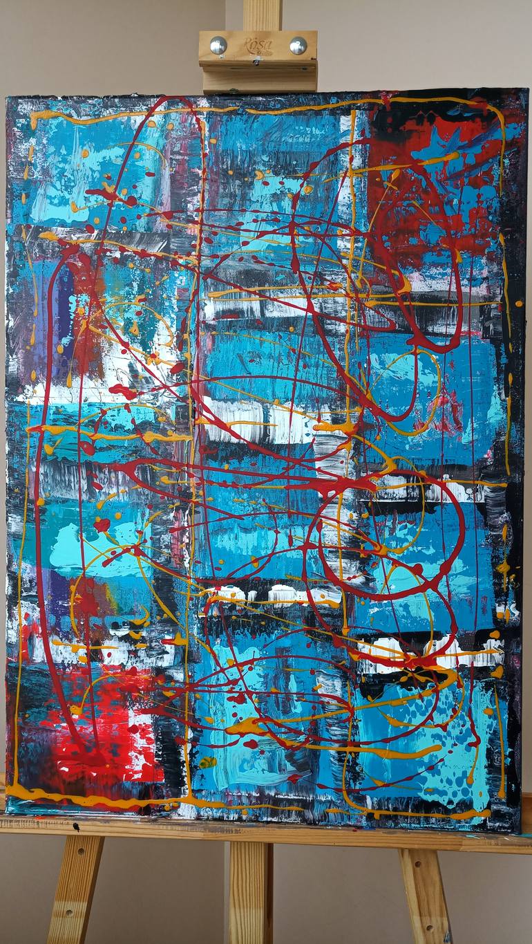 Original Art Deco Abstract Painting by Tantyana Leontyeva