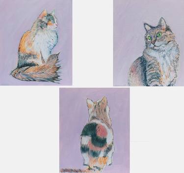 Cat Trio Triptych thumb