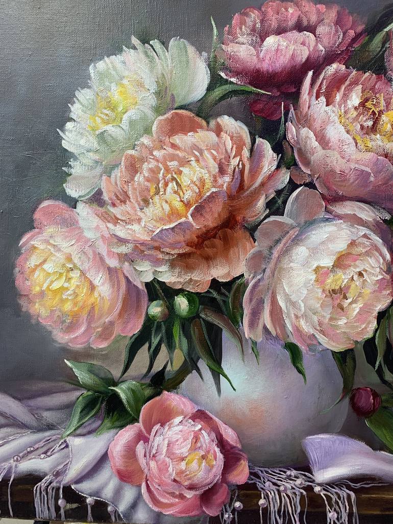 Original Realism Floral Painting by Jeanne Kogay