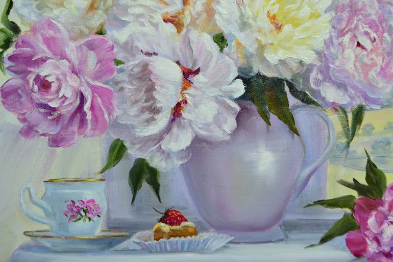 Original Realism Floral Painting by Jeanne Kogay