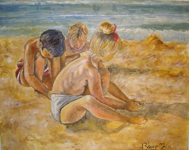 Original Figurative Beach Paintings by JOANA BISQUERT MARÍ