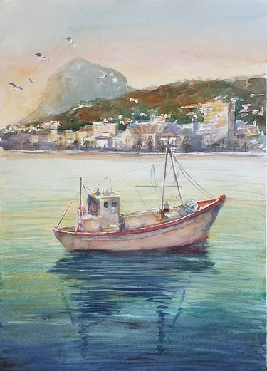 Original Illustration Boat Paintings by JOANA BISQUERT MARÍ