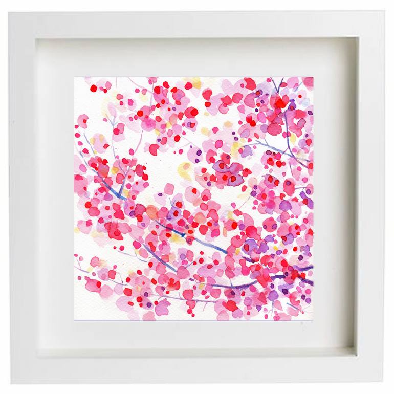 Original Expressionism Floral Painting by Katalin Benedek