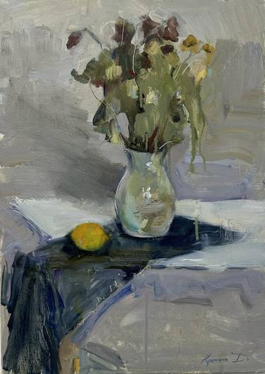 Original Abstract Expressionism Still Life Paintings by Daria Krokhmalna
