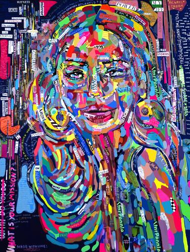 Original Pop Art Portrait Mixed Media by Zyginta Barcauskaite