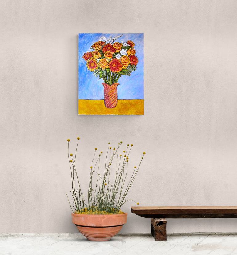 Original Abstract Expressionism Floral Painting by Linda Paterson