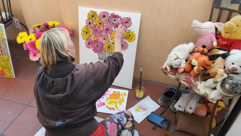 Original Abstract Expressionism Floral Painting by Linda Paterson