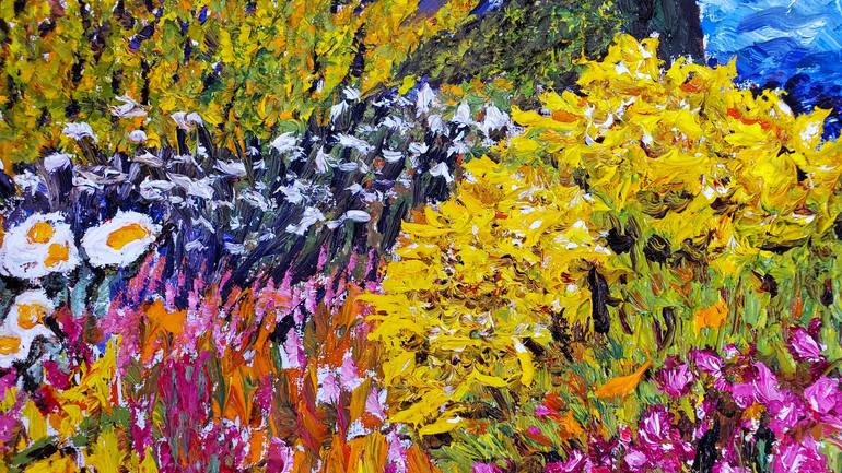 Original Abstract Expressionism Garden Painting by Linda Paterson