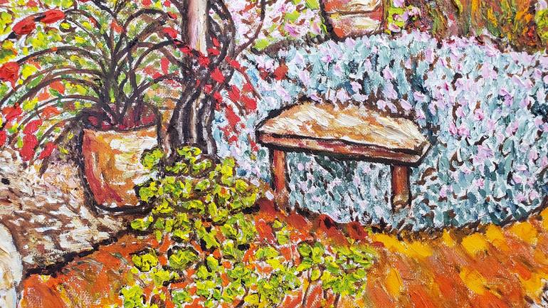 Original Abstract Expressionism Garden Painting by Linda Paterson