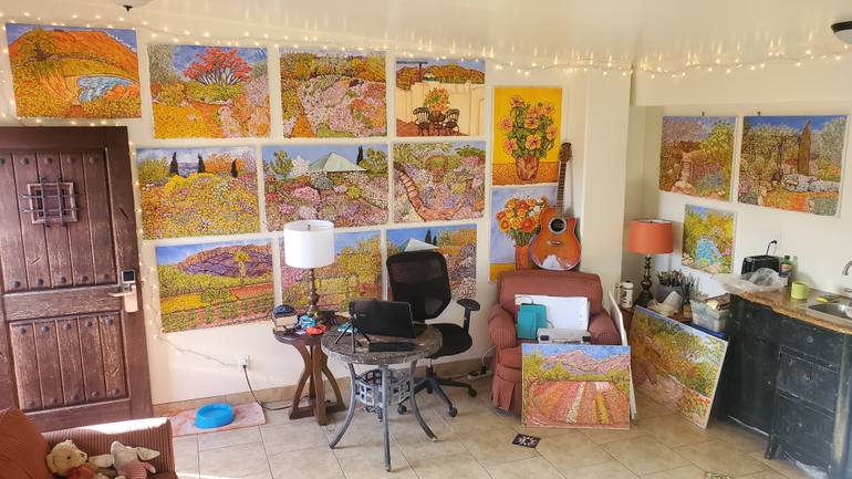 Original Abstract Expressionism Garden Painting by Linda Paterson