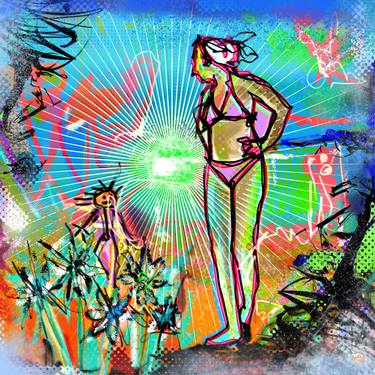 Original Abstract Expressionism Beach Digital by Kemal Hayit
