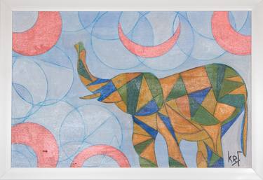 Original Abstract Expressionism Animal Painting by Krishanthi Rondonfuentes
