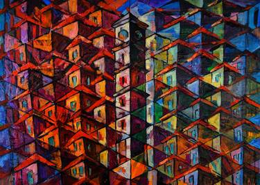Print of Abstract Architecture Paintings by Julia Mia