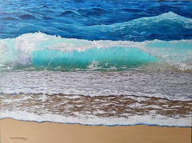 Original Seascape Painting by Pushpendra Singh Mandloi