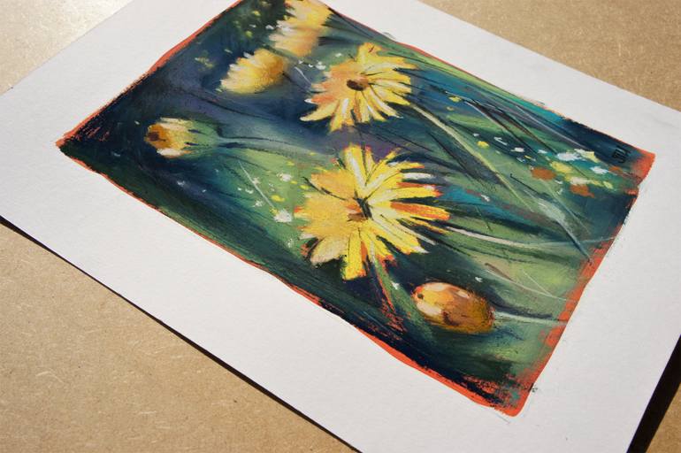 Original Expressionism Floral Drawing by Irina Plaksina