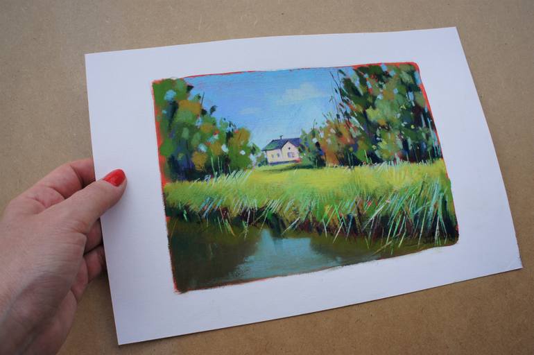 Original Expressionism Landscape Drawing by Irina Plaksina