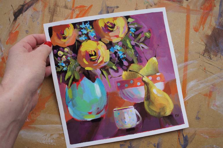 Original Expressionism Still Life Painting by Irina Plaksina
