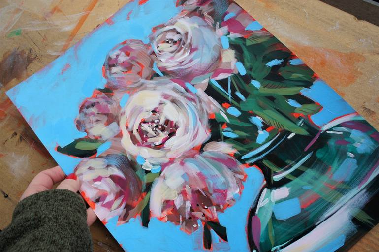 Original Floral Painting by Irina Plaksina