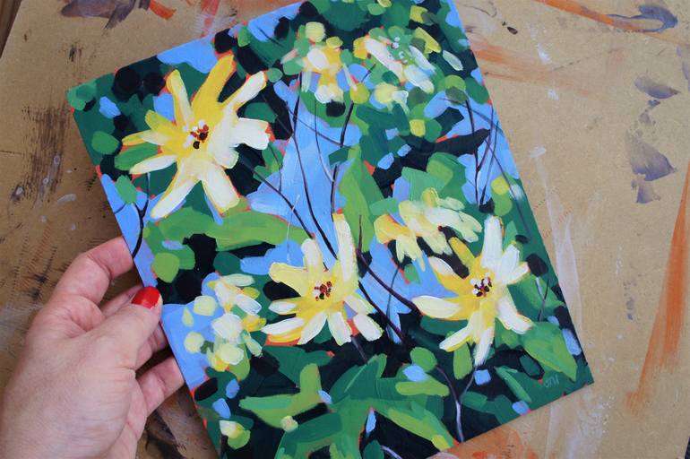 Original Expressionism Floral Painting by Irina Plaksina