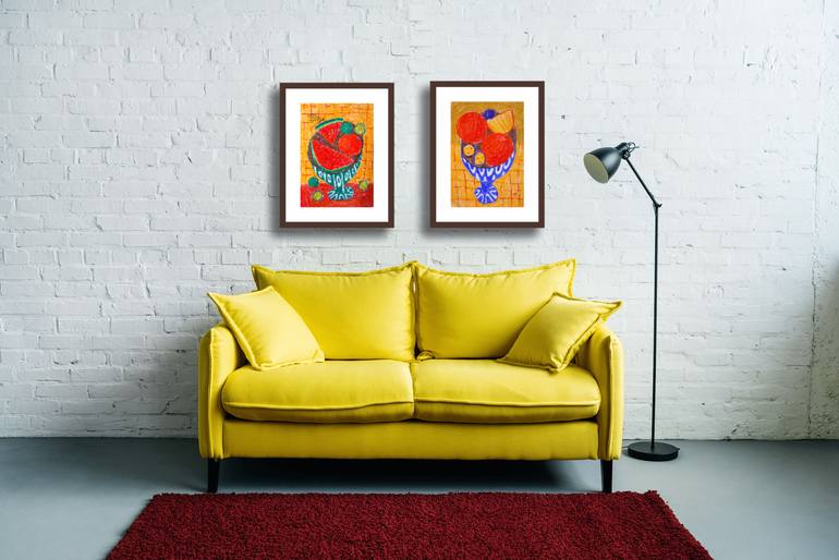 Original Expressionism Still Life Drawing by Irina Plaksina