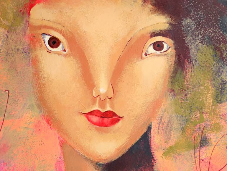 Original Expressionism People Painting by Irina Plaksina