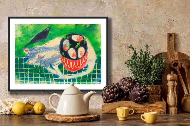 Original Expressionism Animal Painting by Irina Plaksina
